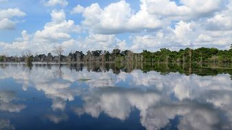 mirroring lake in cambodia