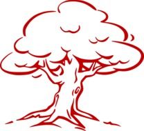 red tree as a graphic image