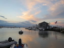 Photo of the ocean pier at the sunset