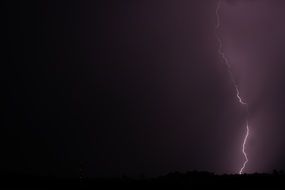 landscape of lightning in the sky during a storm