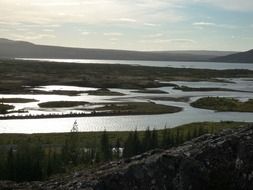 panoramic view of scenic nature on a tectonic plate in iceland