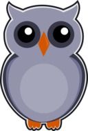 owl gray bird drawing