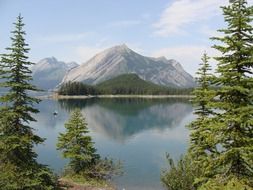 lake among idyllic scenery