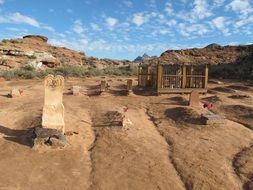 historic cemetery in desert, usa, utah