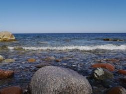 stone beach of baltic sea, germany, rügen