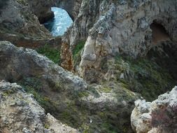 little sea bay in the mountains of portugal