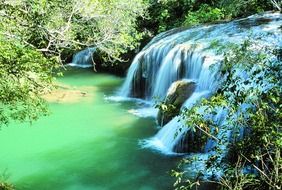 fairytale nature with a waterfall