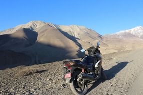 motor bike on the mountain road