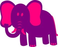 graphic image of a bright pink elephant