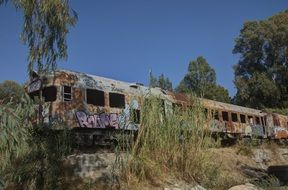 rusty empty train carriage