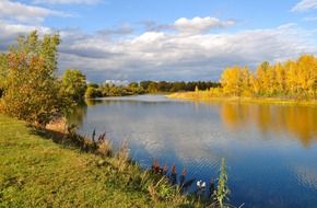 Autumn landscape by the river