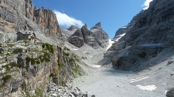 landscape of dolomite rocks