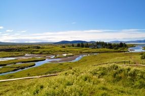 landscape of a rural river in Iceland