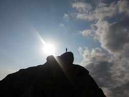 high cliff against the sun light