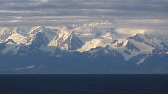 distant view of the glaciers in alaska