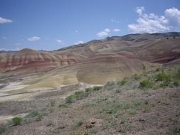 striped hills at rocks desert