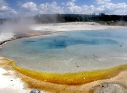 volcanic geyser in Yellowstone National Park, Wyoming
