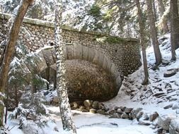 stone bridge in the acadia national park