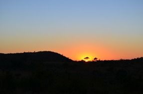 Landscape of african sunset