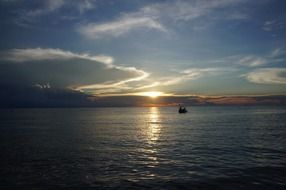 shining twilight over the ocean