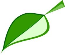 Symbol of the environment in the form of a green leaf