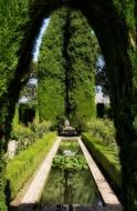 spain garden water reflections