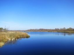 panorama view of a natural reservoir in De Groote Peel National Park