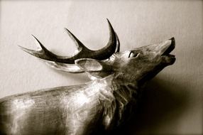wooden moose figurine