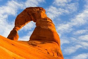 Stone arch in the national park in the Utah