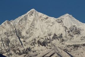 Peak of the snowy mountains