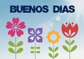 clipart of the good morning phrases in Spanish