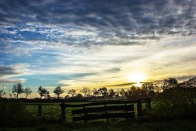 Landscape with the colorful air and clouds