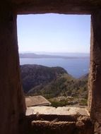 majorca landscape through doorway