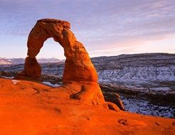 Delicate arch made of the stone