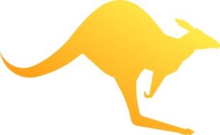 yellow kangaroo silhouette
