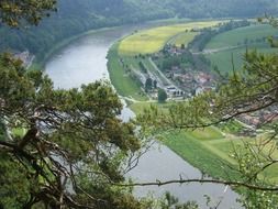 a top view of the river Elbe