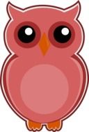 owl pink bird drawing