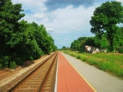 railway in the countryside in Hungary