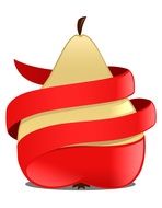 Drawing of sweet red pear peels