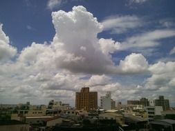 landscape of cloudly sky in city