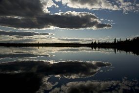 Scenic views of the lake at dusk