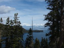 landscape of beautiful wilderness at tahoe lake in usa, california