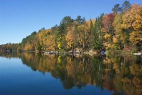 autumn lake reflections wild landscape