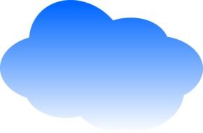 Graphics in the form of a blue fluffy cloud