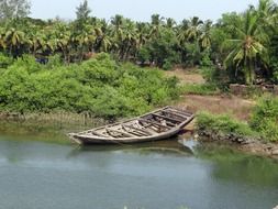 wooden boat by the river