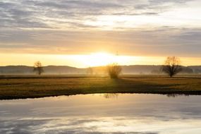 Sunrise over the horizon in Germany