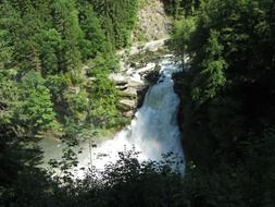 waterfall with cascades in France