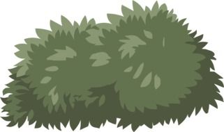 clipart Graphics in the form of a lush dark green bush