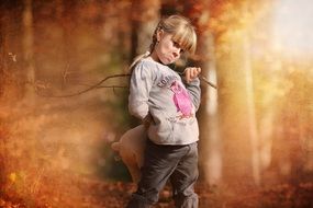 offended child girl outdoor