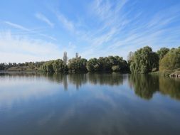 quiet lake on a sunny day